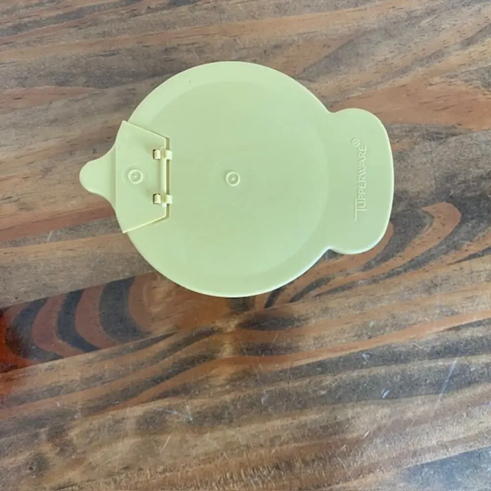 Vintage Tupperware Pieces - Yellow Creamer with Flip Top Lid & Deli Keeper